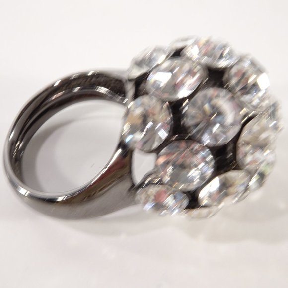 Neiman Marcus Lee Angel  Disco Crystal Fireball Ring   NWT  dust pouch $165 - Picture 15 of 16